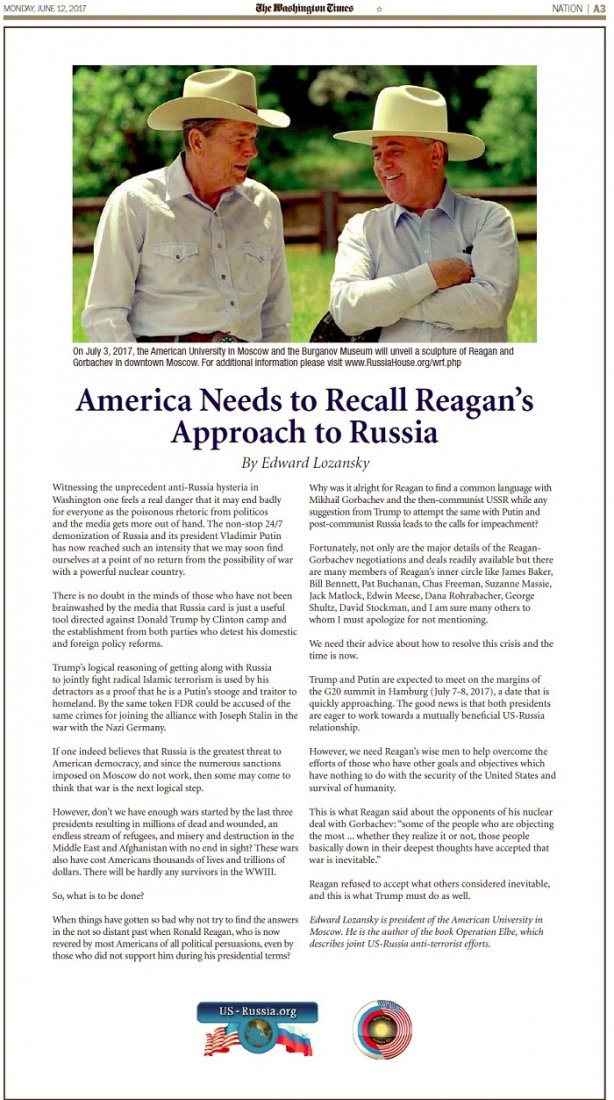 America Needs to Recall Reagan’s Approach to Russia
